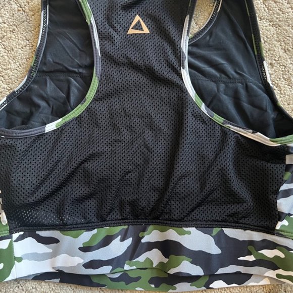 PRISMSPORT Cropped Bra Top Green Patton, Small - Picture 5 of 5